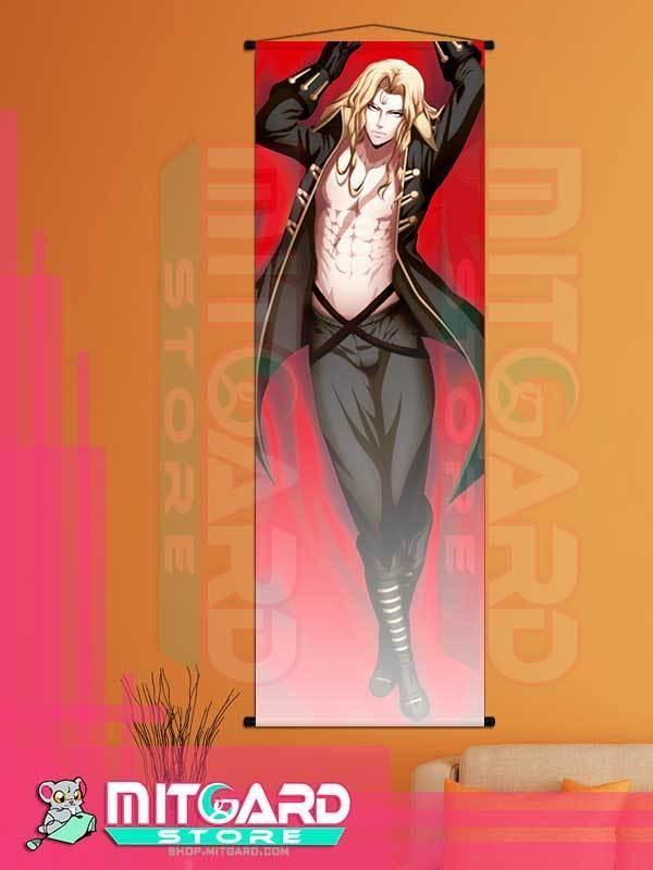 CASTLEVANIA Adrian Farenheight Tepes / Alucard V1 wall scroll fabric or Adhesive Vinyl poster - Fabric poster WITH plastic pole / 50cm x